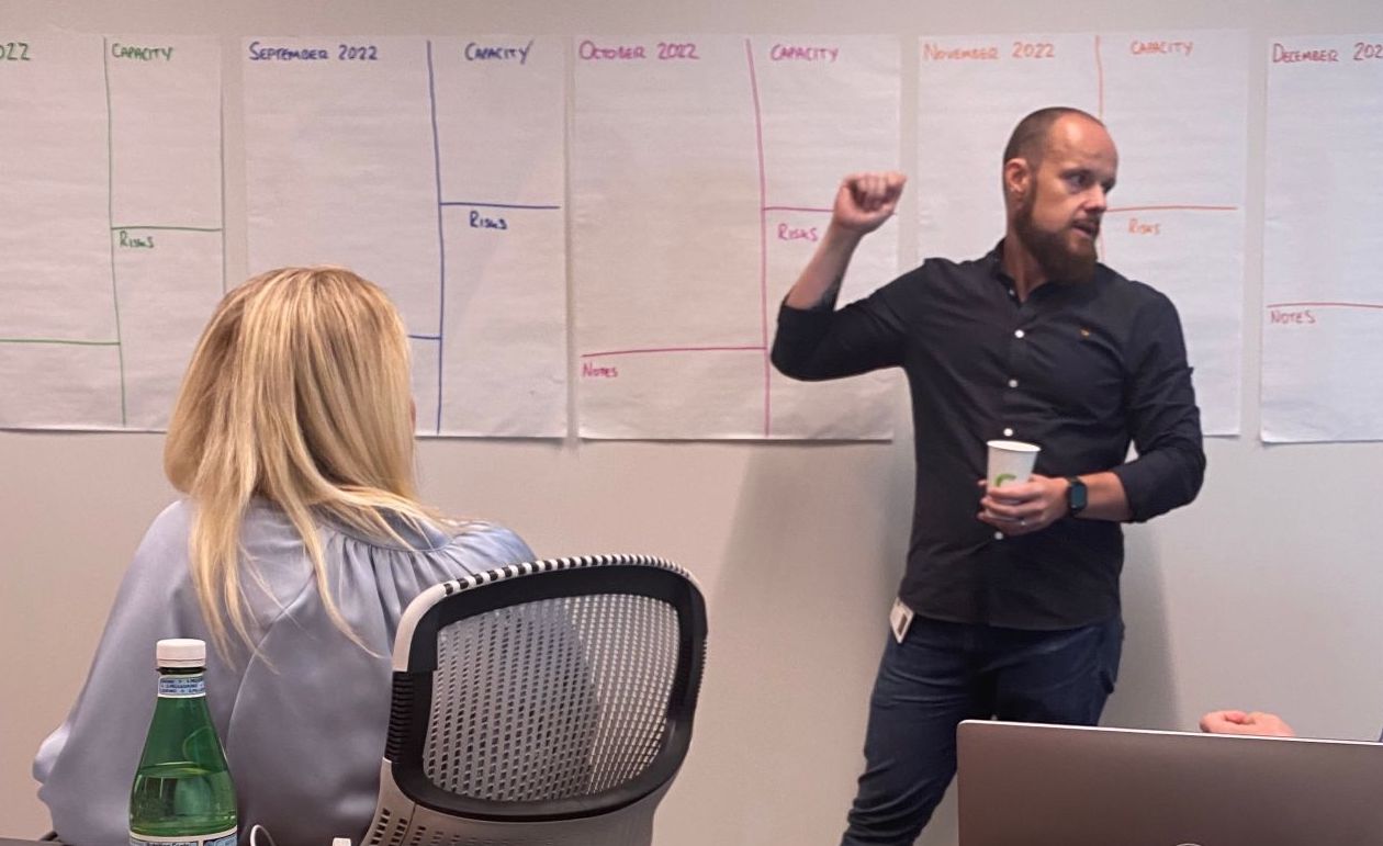 Aaron McKenna coaching a client