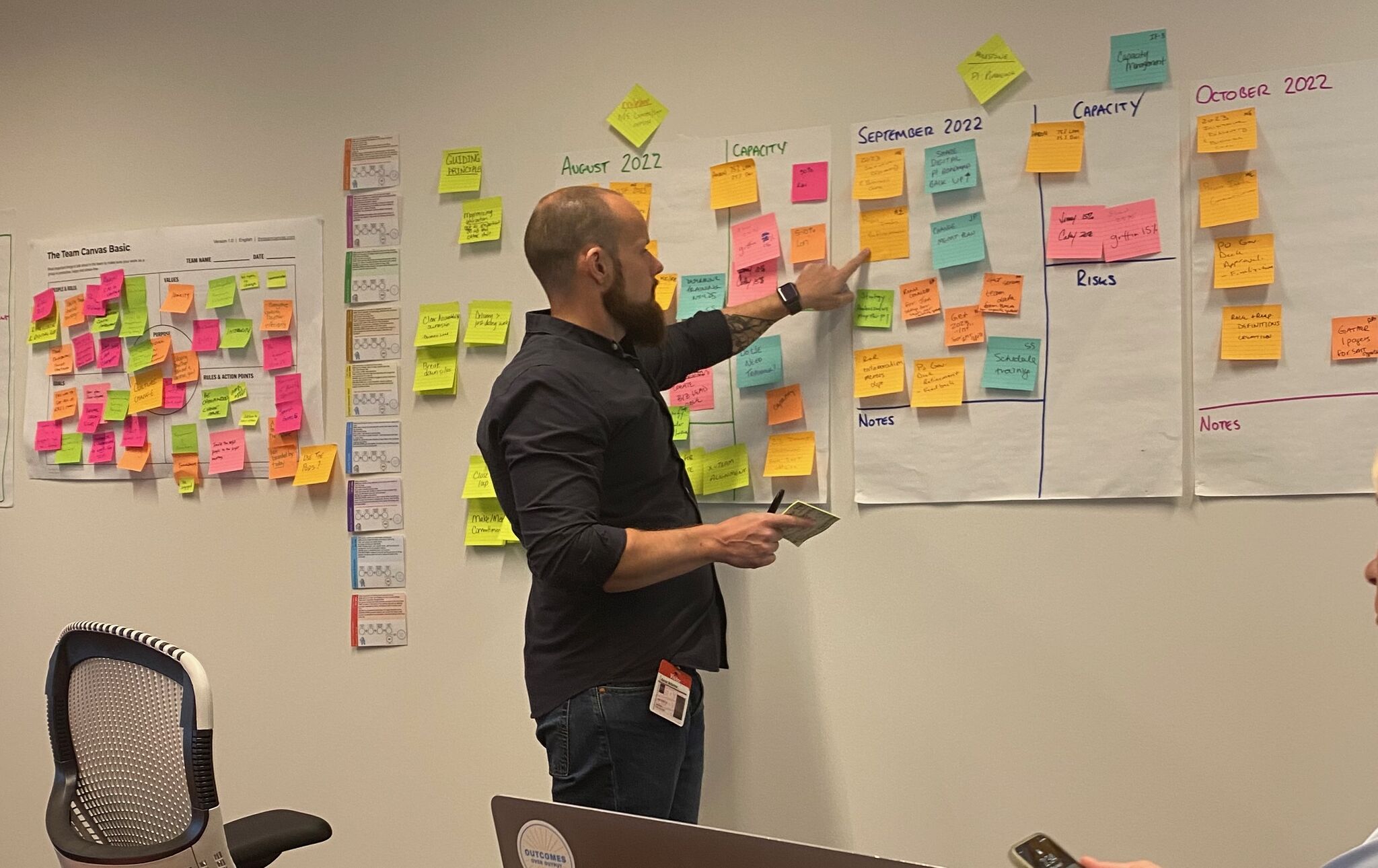 Aaron McKenna collaborating with team at international workshop